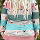 Plus Size Striped Slit Long Sleeve T-Shirt