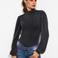 Women's BeautyEve Backless Tie-Waist Turtleneck Lantern Sleeve Bodysuit