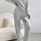 NotSoBasic Ribbed V-Neck Top and Pants Lounge Set