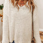 LoversLane Openwork Round Neck Long Sleeve Sweater