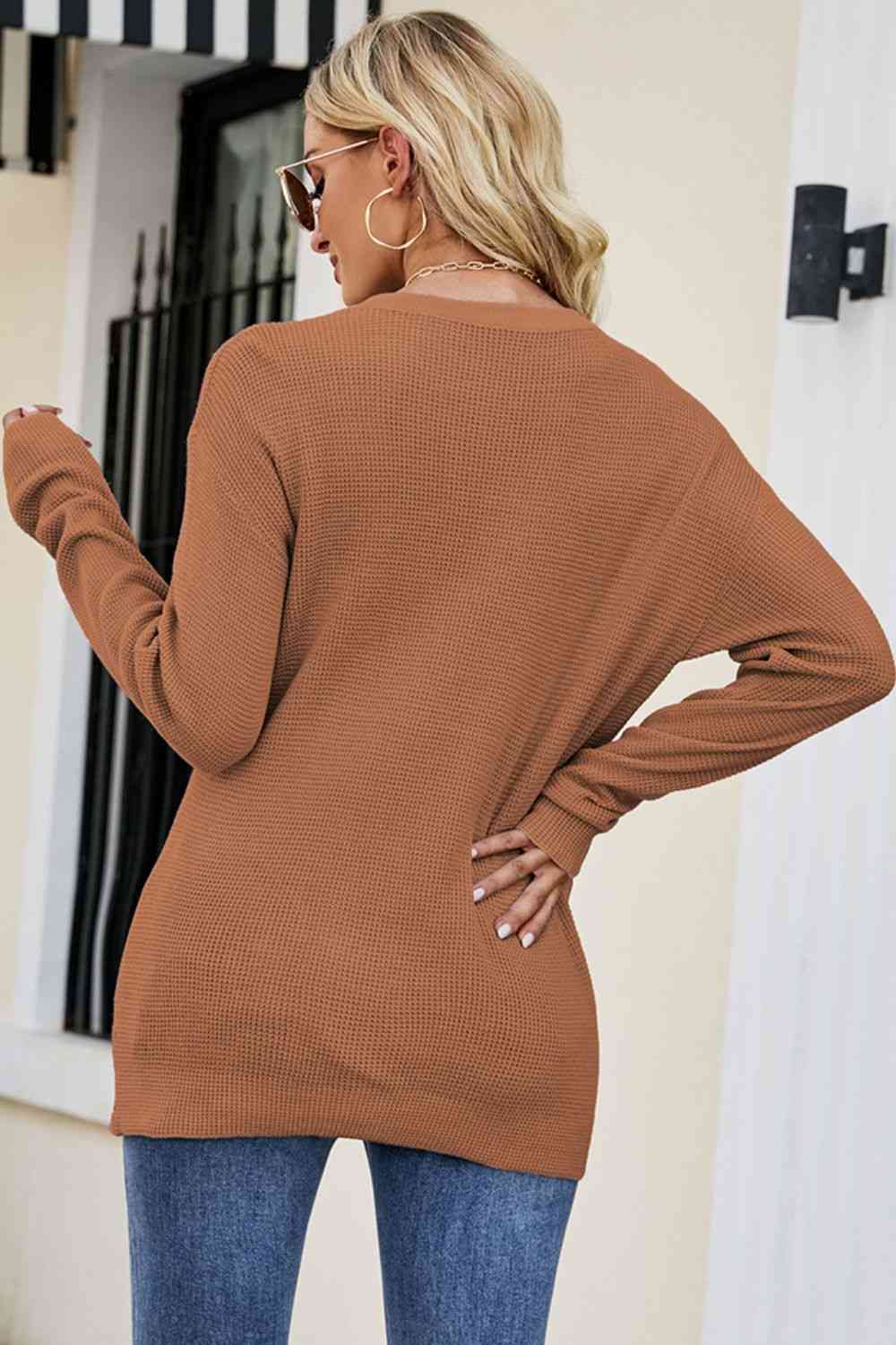 KnittedEmporium Twisted Round Neck Sweater