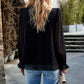 Swiss Dot Smocked Shoulder Blouse