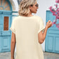 Full Size V-Neck Cuffed Blouse