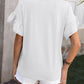 Ruffled Round Neck Short Sleeve Blouse