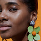 Bloosm Flower and Teardrop Resin Dangle Earrings