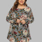Full Size Floral Long Sleeve Mini Dress