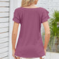 Full Size Square Neck Flutter Sleeve Top