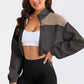 ShaysCoatsnMore Contrast Drawstring Zip Up Jacket