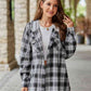 Full Size Plaid Long Sleeve Hooded Jacket