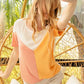 BiBi Round Neck Color Block Short Sleeve Knit Sweater - Brand BiBi