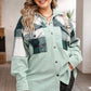 Plus Size Plaid Snap Down Jacket with Pockets