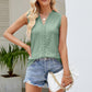 SUNSETNIGHTS Full Size Spliced Lace V-Neck Tank