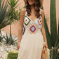 Openwork Sleeveless Embroidery Dress