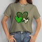 Heart Round Neck Short Sleeve T-Shirt
