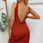 Drawstring Backless Mini Dress