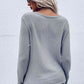 Twist Front Long Sleeve Waffle Knit Top