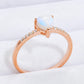 Women's Natural Moonstone Heart 18K Rose Gold-Plated Ring
