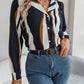 Printed Button Up Long Sleeve Shirt