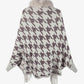 So Defined One Size Houndstooth Fringe Hem Poncho