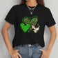 Heart Round Neck Short Sleeve T-Shirt