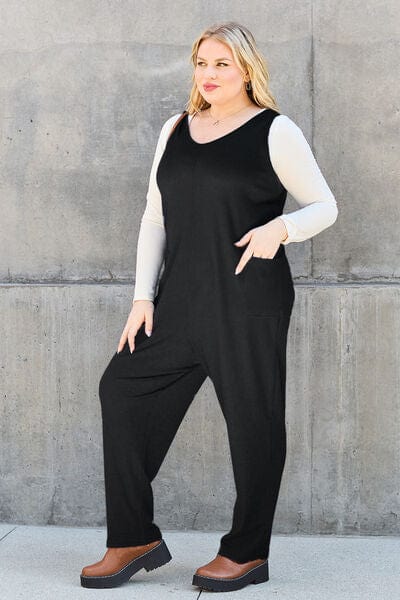 Double Take Full Size Sleeveless Straight Jumpsuit *