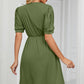 V-Neck Puff Sleeve Dress