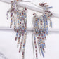 Fringed Rhinestone Zinc Alloy Dangle Earrings