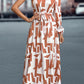 Printed One-Shoulder Tie Waist Dress