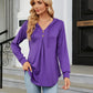 Full Size Long Sleeve Hooded Blouse