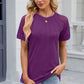 Openwork Round Neck Short Sleeve T-Shirt