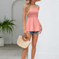Full Size Smocked Square Neck Baby doll Tank