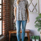 Heimish Leopard Round Neck Petal Sleeve T-Shirt