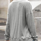 Quarter Button Dropped Shoulder Blouse