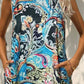 FULL SIZE Printed Round Neck Sleeveless Dress with Pockets