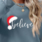 Christmas BELIEVE Graphic Long Sleeve Sweatshirt