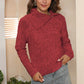 Asymmetrical Neck Long Sleeve Pullover Sweater