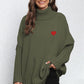 Turtle Neck Long Sleeve Ribbed Sweater
