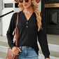Full Size V-Neck Long Sleeve Blouse