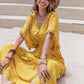 Tassel Trim Smocked V-Neck Short Sleeve Dress
