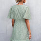 Women's Printed Smocked Waist Layered Surplice Dress