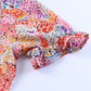 Full Size Floral Short Flounce Sleeve Blouse