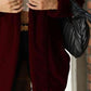 Open Front Hooded Teddy Coat