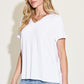 Basic Bae Full Size V-Neck High-Low T-Shirt