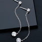 Moissanite Chain Earrings in Gold or Silver