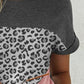Leopard Round Neck Short Sleeve T-Shirt