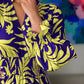 Printed Flounce Sleeve Maxi Dress