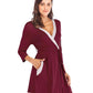 Full Size Tie Waist Surplice Neck Robe with Pockets