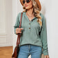 Full Size Half-Button Dropped Shoulder Hoodie