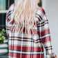 Plaid Button Front Shirt Jacket with Breast Pockets