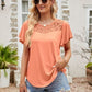 Lace Detail Round Neck Short Sleeve T-Shirt